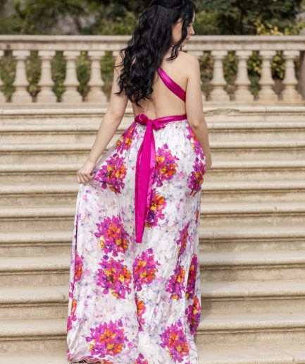 Vestido MULTIPOSICIÓN PARIS ESTAMPADO FUCSIA