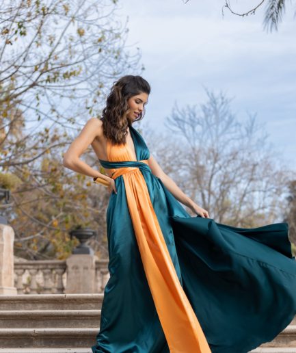 Vestido MULTIPOSICIÓN PARIS PETRÓLEO-CALABAZA