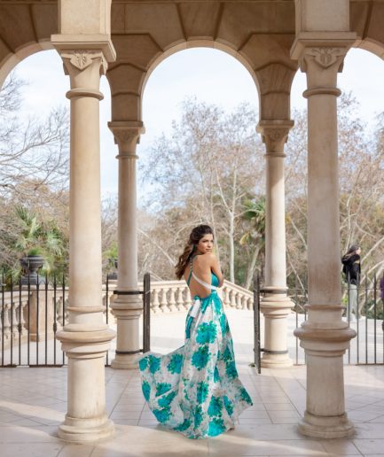 Vestido MULTIPOSICIÓN PARIS ESTAMPADO TURQUESA