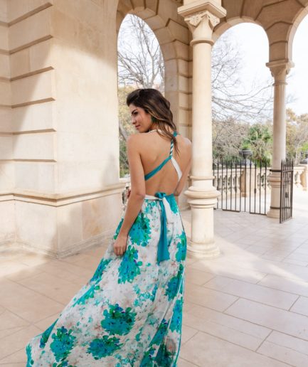 Vestido MULTIPOSICIÓN PARIS ESTAMPADO TURQUESA