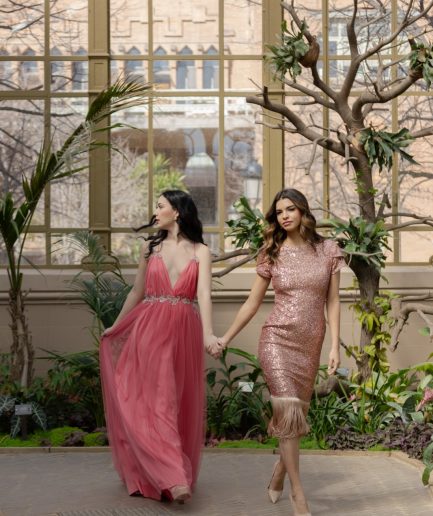 Vestido VALENTIN ROSA-DORADO