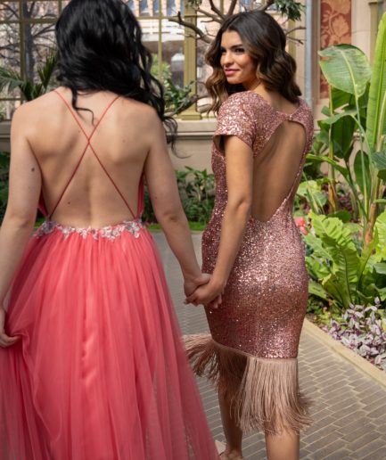 Vestido VALENTIN ROSA-DORADO