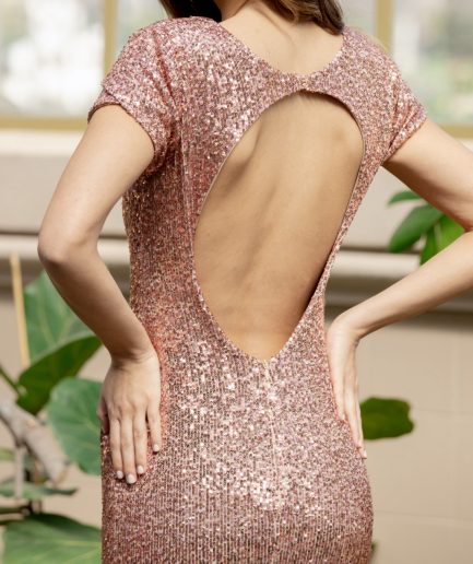 Vestido VALENTIN ROSA-DORADO