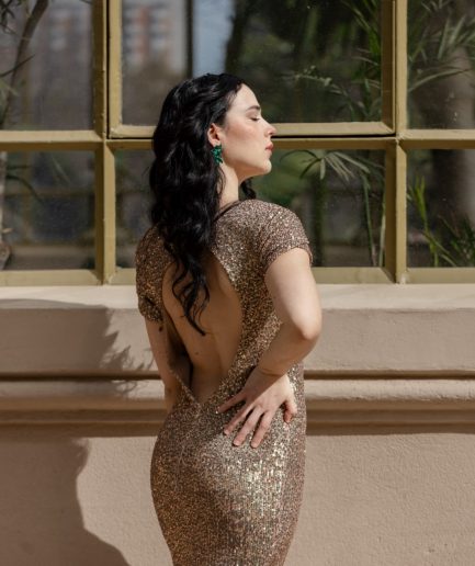 Vestido VALENTIN VERDE-DORADO