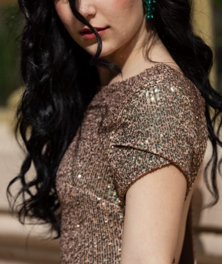 Vestido VALENTIN VERDE-DORADO