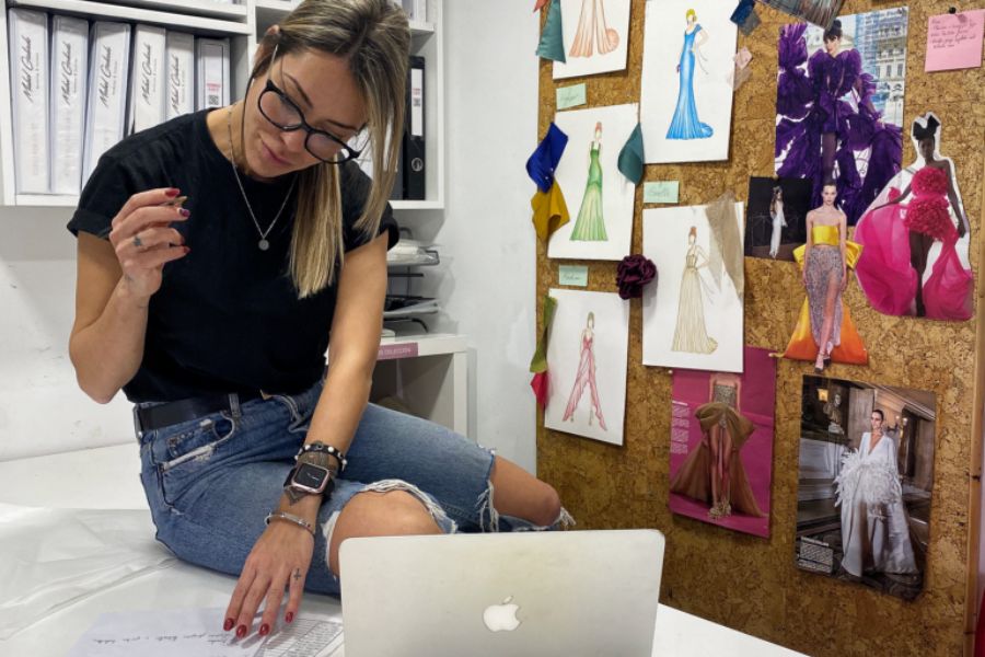 Mabel Galindo en atelier de bodas