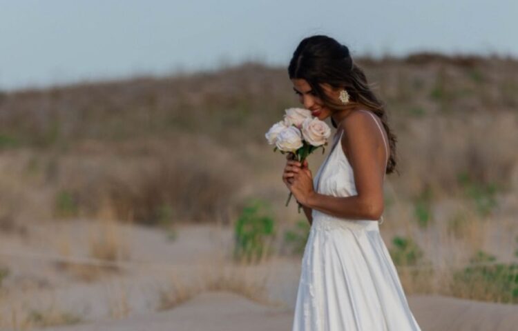 vestido de novia silueta tipo A Mabel Galindo